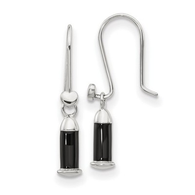 Sterling Silver Reflections Rh-plated Enamel Heart Shepherd Hook Earrings Womens