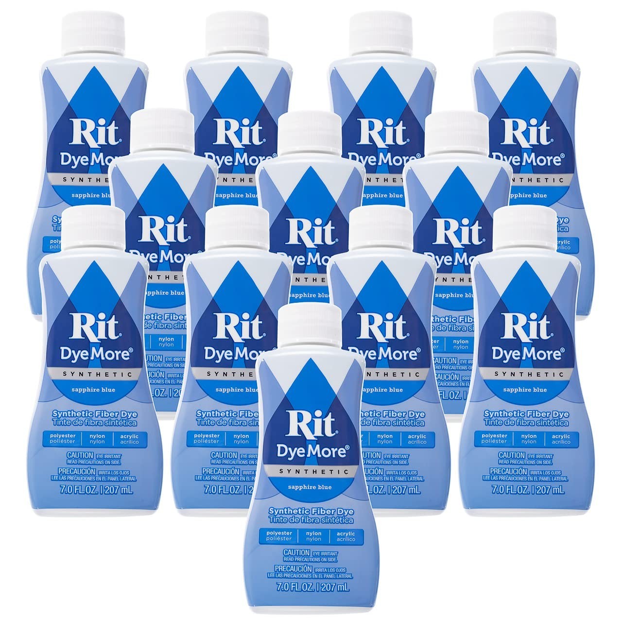 Synthetic Liquid Fiber Dye 7 Oz for Clothing & Crafts - Sapphire Blue (12 Pack)