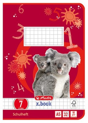 herlitz Schulheft x.book DIN A5 Lineatur 7 / kariert 32 Blatt