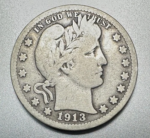 1913  BARBER QUARTER   VG  BETTER DATE #1771