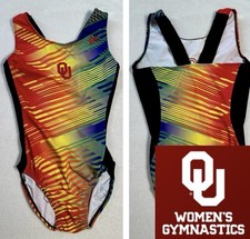 OU University of Oklahoma NCAA Big 12 Gymnastics GK Leotard ATHLETE WORN Sooner