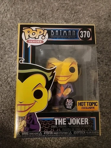 Funko Pop Batman Animated Series: The Joker #370 Black Light Hot Topic Exclusive