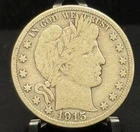 1915-S Barber Half Dollar 50C Silver Coin