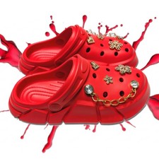 GIRL'S RED CLOGS - Accessories Optional, Little  Big Kids' C11-J4 