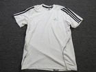 Adidas Shirt Mens Small White Response Short Sleeve 3 Stripe Running Tee Top