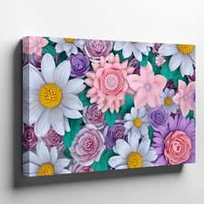 Arazzo vibrante di fiori artificiali riempie la cornice con arte da parete decorazione casa