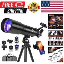 Telescope, Telescopes for Adults Astronomy, 80mm Aperture High Powered Refrac...