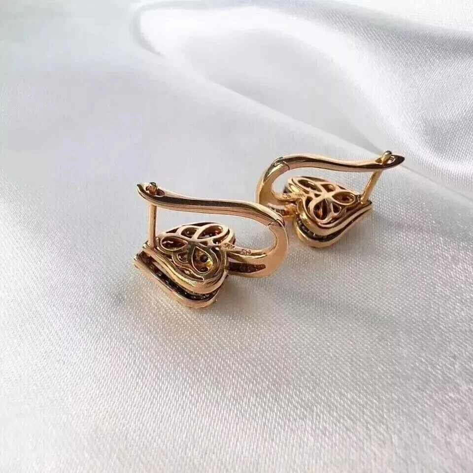 2 Ct Round Cut Lab Created Diamond Women's Hoop Earrings 14K Yellow Gold Plated - Image 4 of 4