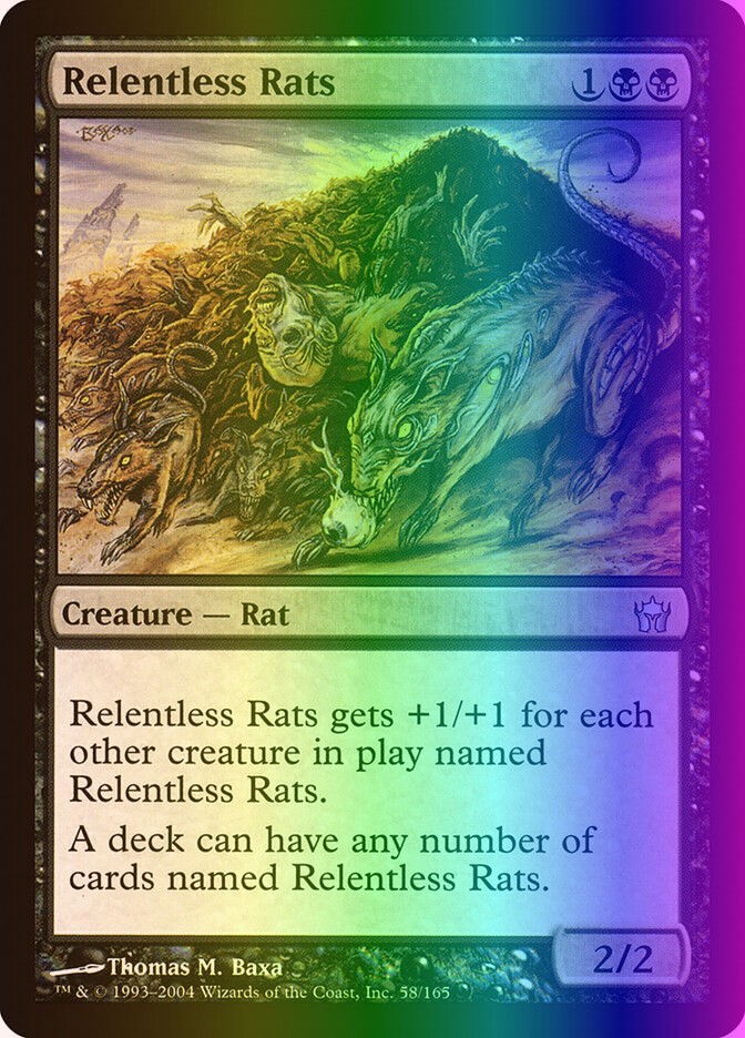 MTG Magic the Gathering Relentless Rats (58/165) Fifth Dawn LP FOIL