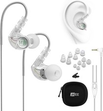 MEE audio M6 Sweatproof Wired Sports In-Ear Earbuds with Memory Wire - Clear