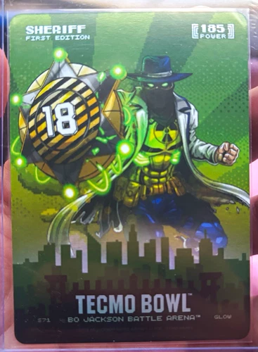Tecmo Bowl Bo Jackson Battle Arena Sheriff (Peyton Manning) 1st Ed  #18 185 Glow