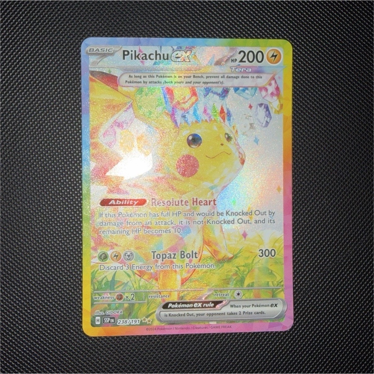 Pokemon TCG Pikachu ex 238/191 Surging Sparks 2024 SIR Holo Full Art English