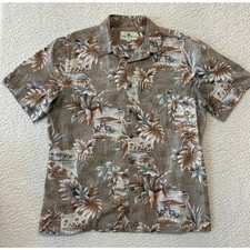 Vintage Mens Short Sleeve Button Down Hawaiian Shirt Large