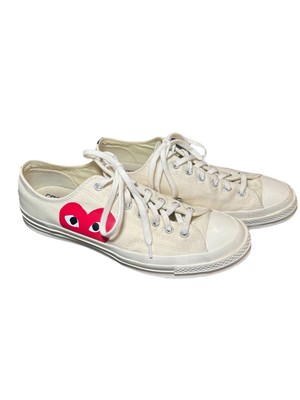 CDG Converse Chuck Taylor All Star 70 Ox Comme des Garcons White Heart Shoes 11