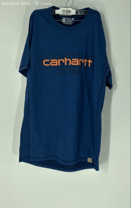 Carhartt Mens Blue Short Sleeve Relaxed Fit Pullover T-Shirt Size Small