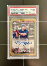 2024 Topps Chrome Update Wyatt Langford RC #AC-WL Auto Gold Refractor /50 PSA 9