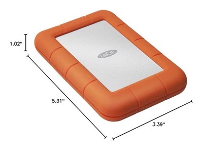 Rugged 5TB Portable External HDD - USB 3.0/2.0 Compatible, Shock/Dust/Rain Resis