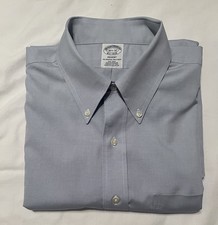 Brooks Brothers Original Polo Shirt Men 16 1/2 Blue Oxford Supima Cotton