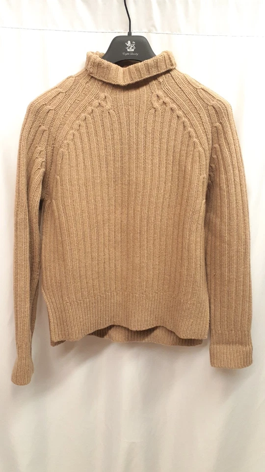 Suéter Polo Ralph Lauren Feminino Médio Marrom Lã Cashmere Pesado Gola Alta - Imagem 2 de 4