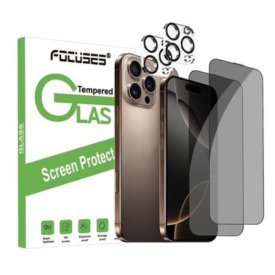 Privacy Screen Protector for iPhone 16 pro max 2 Pack + Camera Lens Protector...