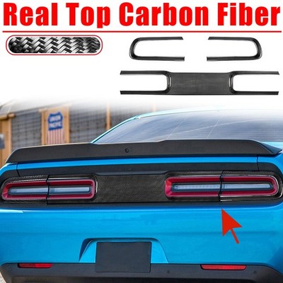 Carbon Fiber Rear Taillight Lamp Cover Panel Trim For Dodge Challenger SRT 15-23
