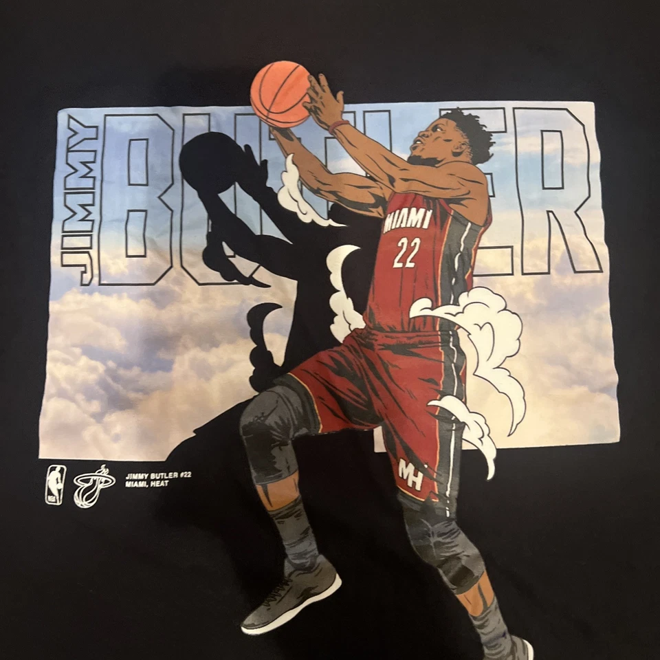 Camiseta Nike Rara Ilustrada Jimmy Butler Miami Heat #22 Adulto 2XL Negra Nueva Foto 2 de 4