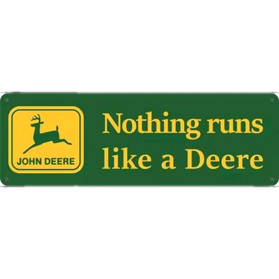 #ad John Deere Aluminum Sign quot;Nothing Runs Like A Deerequot; New Collectible Sign 12x4 $21.24