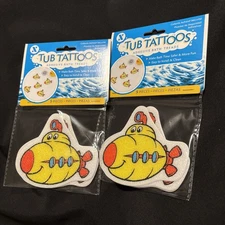 Slip X Solutions Tub Tattoos Adhesive Bath Treads. 10 Piece Yellow Submarine.