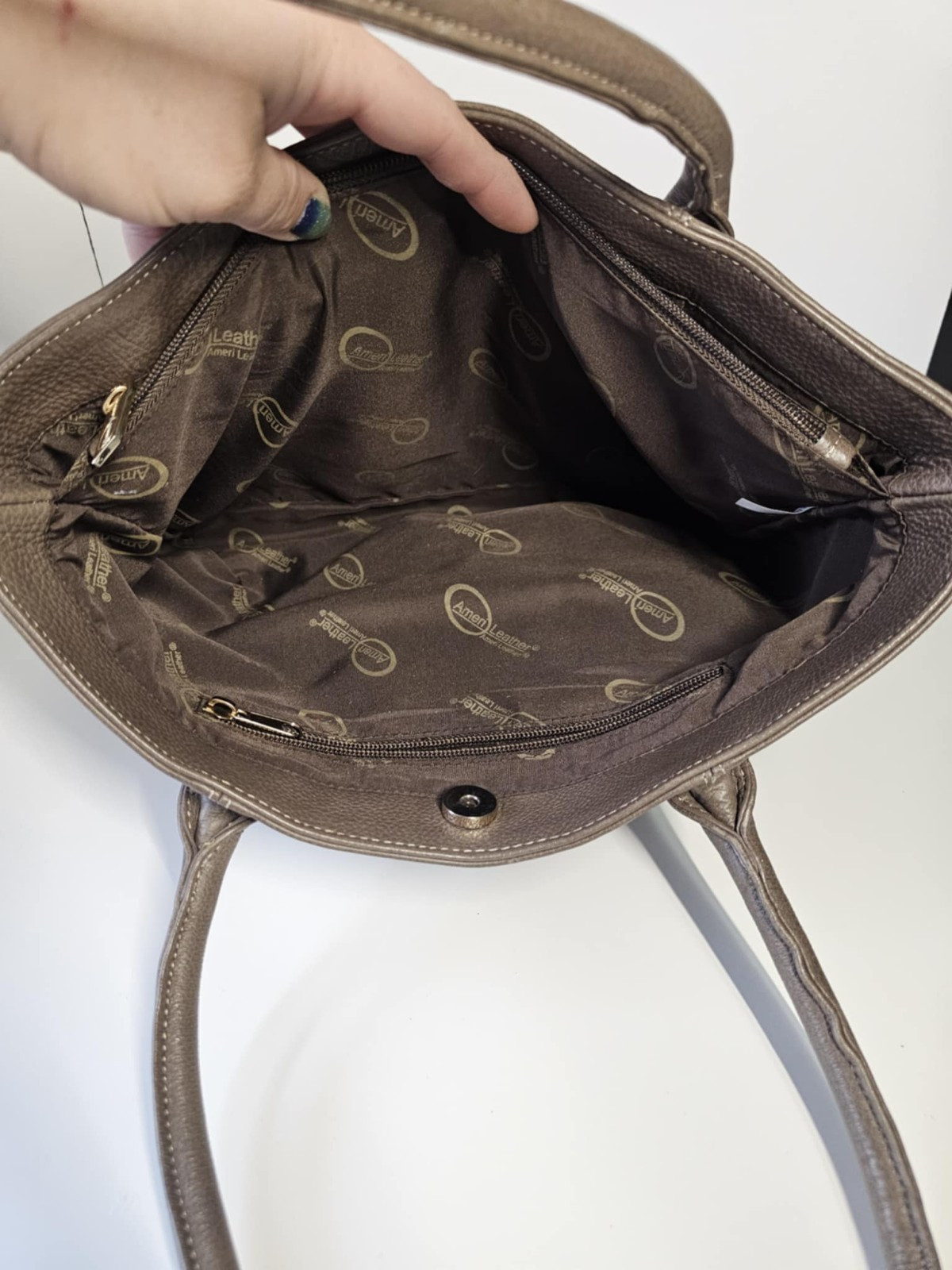 Ameri Leather New Gray handbag purse shoulder bag - image 6