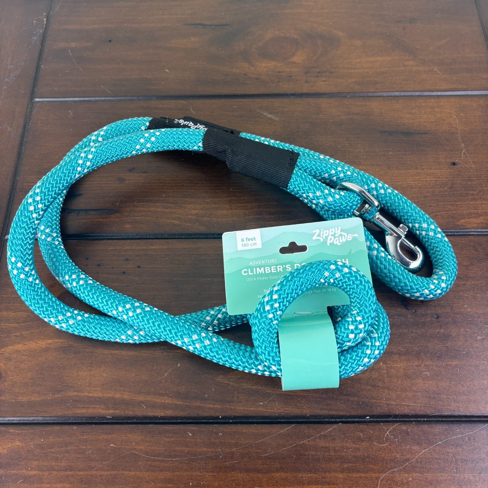 Zippy Paws Climbers Dog Leash Teal Blue 6 Feet