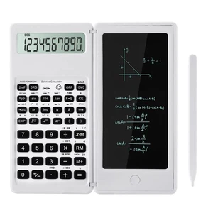 Blanc 10Digit Calculatrice scientifique grand écran avec bloc-notes pour l'école