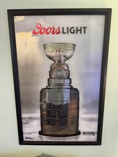 23x35 RARE Coors Light Promo Mirror Plaque Stanley Cup NHL Playoffs 2016