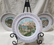 Currier & Ives Porcelain Collector Plate Round Seasons Japan 8"