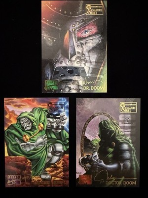 1995 Marvel Masterpieces Emotion Gold Signature Series Dr. Doom No. 28-30 Lot
