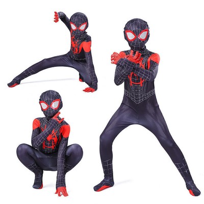 Spiderman Miles Morales Kostüm Kinder Mädchen Jungen Karneval Party Jumpsuit/