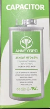 40/5 uF 40+5 MFD Capacitor 370 or 440 VAC Dual Run Capacitor AC Universal 