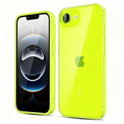 Transparent Fluorescent Color TPU Shockproof Phone Case for IPhone 16E 17E