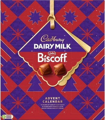 Cadbury Biscoff Festive Advent Calendar, Includes 12 Chunks of