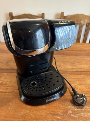 Schwarze Bosch Tassimo Pod Kaffeemaschine ohne Karton mit Entkalkungstabs