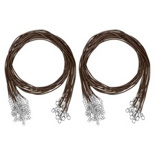 20 Pack 24" Waxed Necklace Cord, 1.5mm Bracelet Cord with Lobster Clasp Brown 
