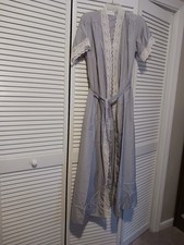 Vintage Givenchy Intimates Paris Pegnoir Set. Size Small. Blue And White Checks