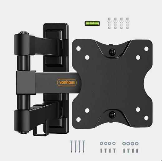 VonHaus TV Wall Bracket 13–27"" Tilt & Swivel Articulating Mount Ultra Slim 20kg