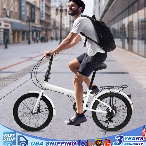 Bicicleta Plegable Bicicleta Plegable 7 Velocidades Engranajes Ruedas 20 Pulgadas Plegable Bicicleta de Ciudad