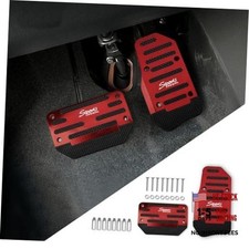 2pcs Non-slip Car Pedal Covers Premium Aluminum Alloy Gas And Brake Pedals Red