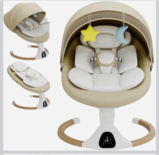 cozydwell Baby Swing Babyschaukel elektrisch Bluetooth FB Beige/Wei&szlig;