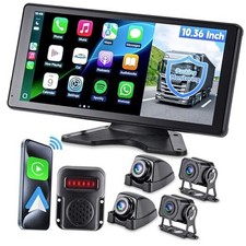 RV Camera System with CarPlay Android Auto, 10.36'' Monitor with Blind Spot