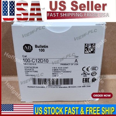 New Allen Bradley 100-C12D10 /A MCS-C IEC Contactor 12A 110V 50Hz/120V 60Hz USA