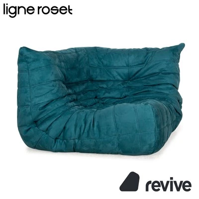 Ligne Roset Togo Fauteuil En Tissu Bleu Neuf - Photo 1/4