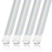 8 Pack 8FT T8 LED Tube Light Bulbs R17D HO T12 Rotatable 72W 6500K Shop Lighting