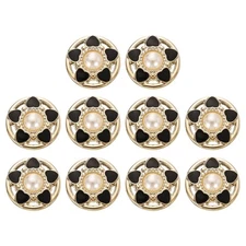 10pcs Gold Faux Pearl Buttons 25mm Plastic Round Sewing Craft Button #12